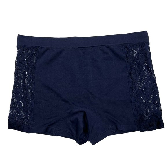 NWT TORRID Boyshort Pantie Underwear Sz 0 Blue Lace Sides - Picture 2 of 4
